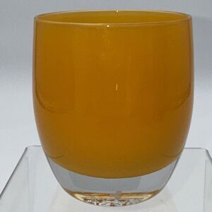 Glassybaby Pumpkin Orange Votive Candle Holder Halloween Fall Hand Blown Gift